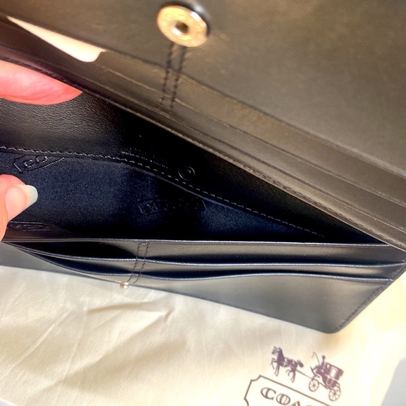 Coach Vintage Rare Black Leather Wallet NWT - Picture 6 of 6